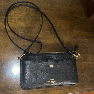 Authentic Coach crossbody, black
